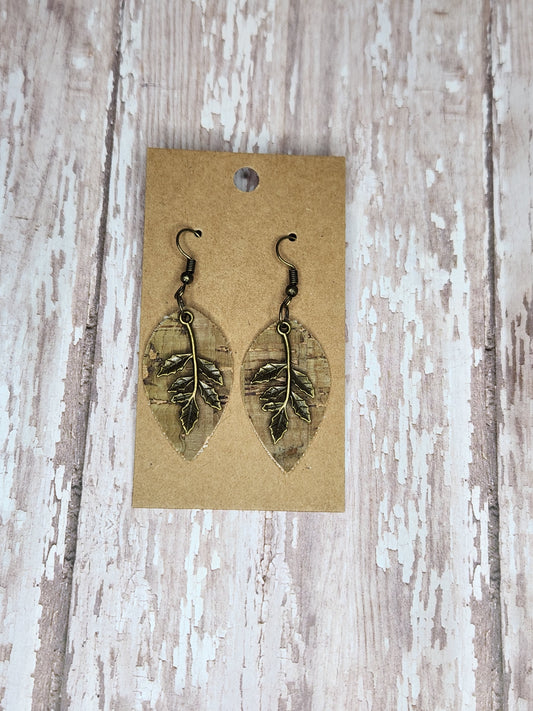Faux Leather and Metal Leaf Earrings 7