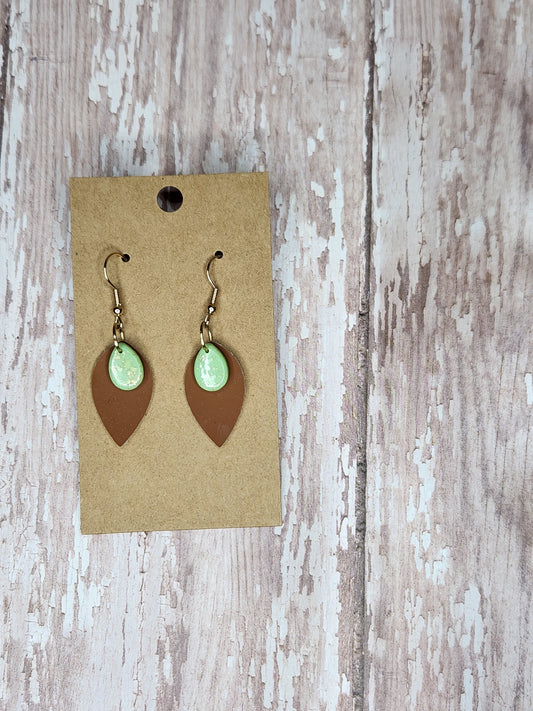 Faux Leather and Charm Earrings 1
