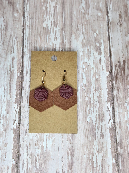 Faux Leather and Charm Earrings 2