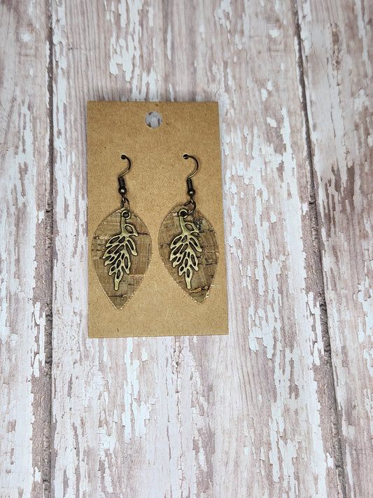 Faux Leather and Metal Leaf Earrings 10