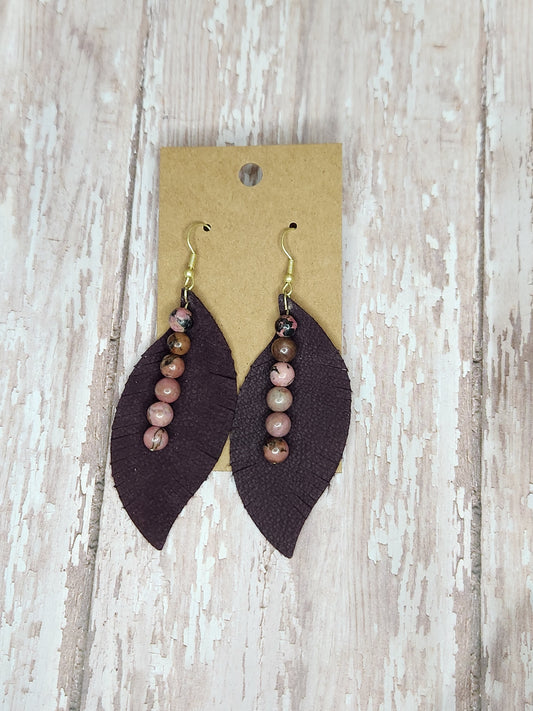 Faux Suede and Bead Earrings 1