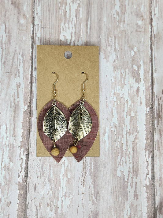 Faux Leather and Metal Leaf Earrings 11