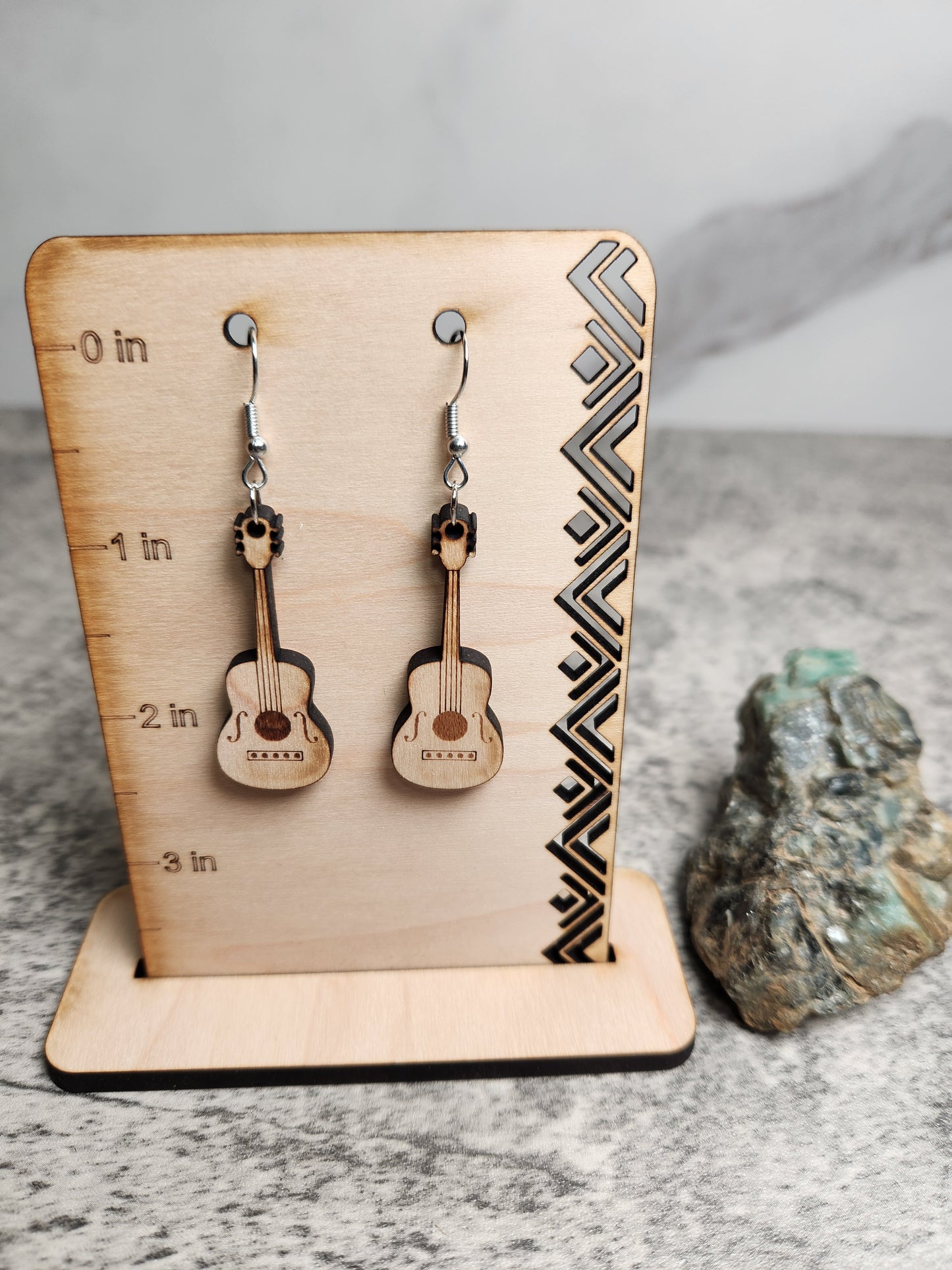 Wood Guitar Earrings